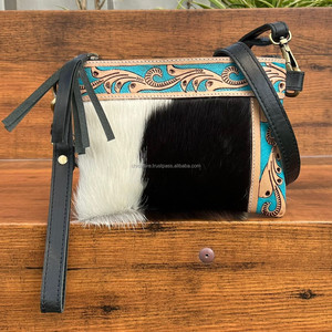 Bolso bandolera pequeño de cuero hecho a mano para mujer, bolso de hombro con borlas de piel de vaca, monedero para teléfono móvil con ranuras para tarjetas de crédito - Product Image 2