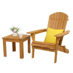 Chaise longue pliante en bois Adirondack avec finition naturelle, remplace 54610110, idéale pour bronzer - Product Image 6