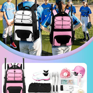 Sac à dos de baseball pour rangement de 4 battes, hauteur 20,5 pouces, en nylon durable et écologique, sac de sport décontracté unisexe en polyester - Product Image 6