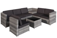 Ensemble de meubles de patio en rotin gris extérieur de haute qualité de 8 pièces pour l'utilisation de jardin d'hôtels villas-chaise de canapé de siège de conversation en gros