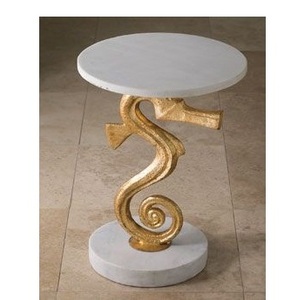 Modern Curved Metal <b>Side</b> <b>Table</b> Minimalist <b>Round</b> Accent <b>Table</b> Contemporary Designer Furniture Luxury Living Room End <b>Table</b> Home - Product Image 3
