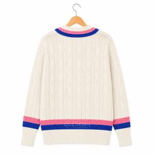 เสื้อคาร์ดิแกนถักคอวี แขนยาว สไตล์พรีปปี้ สีตัดกัน สำหรับผู้หญิง ยี่ห้อ Cosh International เหมาะสำหรับใส่ในช่วงฤดูใบไม้ร่วง - Product Image 3