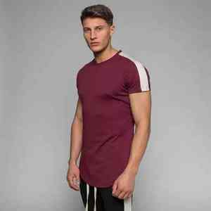 Camiseta de Hombre Elástica de Alta Calidad con Diseño Personalizado, Estampado de Color Sólido, Manga Corta, Cuello Redondo, Lavado a la Piedra - Product Image 5