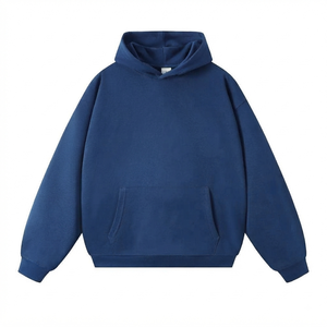 Sweat à capuche unisexe surdimensionné en coton épais de haute qualité pour homme, avec logo personnalisé, coupe ample et unie - Product Image 1