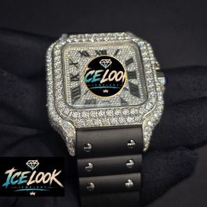 นาฬิกาข้อมือผู้ชาย ICELOOK หรูหรา ดีไซน์สี่เหลี่ยม หน้าปัดควอตซ์ ตัวเรือนสแตนเลส สายหนัง ขนาด 40 มม. กระจกแซฟไฟร์ เรืองแสง หน้าปัดอนาล็อก - Product Image 3