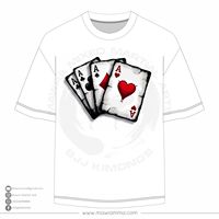 T-shirt Homme Oversize à Épaules Tombantes Personnalisé OEM avec Impression DTG, Motif Cartes à Jouer, Coton Lourd 100%, Couleur Personnalisée