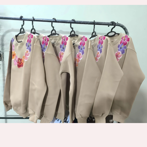 เสื้อสเวตเชิ้ตคอกลมโอเวอร์ไซส์สำหรับผู้หญิง สีพื้น ไหล่ตก แขนยาว ผ้าถัก คอตตอนใยไผ่ เหมาะสำหรับใส่ในฤดูใบไม้ร่วง - Product Image 6