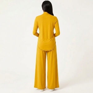 Conjunto Deportivo para Mujer, Color Sólido, Manga Larga, Holgado, Transpirable, para Yoga y Fitness, Apto para Todas las Temporadas - Product Image 2