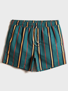 Custom Striped Beach Shorts Summer Quick Dry Fashion Short <b>Top</b> Quality Wholesale Price Swim Shorts Men's Drawstring Casual Short - Product Image 1