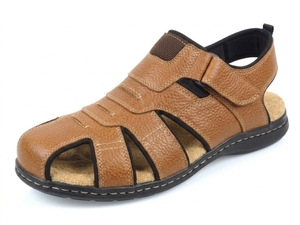 Sandalias Gladiador de Cuero Genuino Color Bronceado para Hombre, con Tiras Cruzadas y Hebilla, Casuales, Cómodas, Transpirables, con Suela de Goma y Entresuela de Corcho - Product Image 2