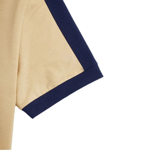 Conjunto de camiseta y pantalones cortos para hombre con ribete en contraste, estilo deportivo, atuendo de verano, tela suave y elástica, dos piezas, logotipo personalizado OEM - Product Image 5