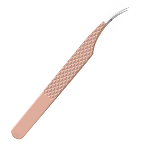 Pinzas Curvas Premium para Extensión de Pestañas, Punta Fina, Acero Inoxidable, Agarre de Diamante, Duraderas, ZH International - Product Image 2