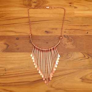 Fancy designer pure copper necklace <b>jewellery</b> set, stylish <b>jewellery</b> for wear on special occasion. - Product Image 2