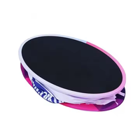 Table de présentation pour salon professionnel, comptoir pliable rectangulaire avec plateau en bois et cadre en aluminium, impression par sublimation