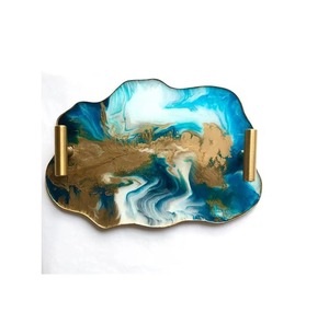 Tabla de cortar de resina duradera con mangos de metal, herramienta de cocina profesional, bellamente elaborada por HRCRAFTVERSE - Product Image 3