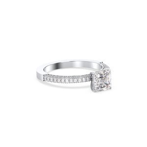 Bagues de fiançailles solitaires en or massif 14 carats avec diamant de laboratoire HPHT CVD pour femmes, prix de gros REYES Fine Jewelry. - Product Image 3