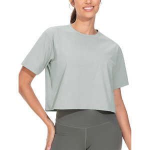 Crop top pour femme au design ergonomique, décontracté, pour la marche en plein air, vêtements d'été, manches courtes, impression personnalisable, crop tee tendance - Product Image 5