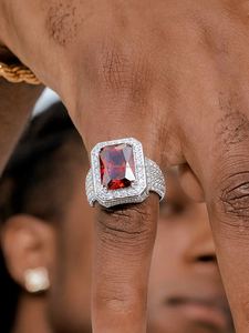 Bijoux personnalisés luxe Moissanite diamant 2.5Ct non chauffé Pigeon rouge sang couleur naturelle bague en diamant bijoux de fiançailles femmes - Product Image 3