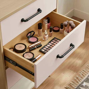 Industrial Pipe Style Zinc Alloy Contemporary Matte Black Round Bar Pull Cabinet Handle for Kitchen Bathroom Furniture <b>Hardware</b> - Product Image 5