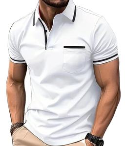 T-shirts polo unis 100% coton vente en gros T-shirts manches courtes unisexe polo vierge pour homme - Product Image 1