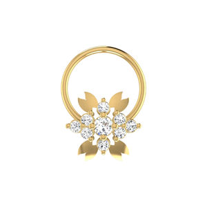 AJRETAIL 0.08 Carat Natural <b>Diamond</b> Round Brilliant Cut 14K Gold Ethnic Women's <b>Nose</b> Pin HI Color VS-SI Clarity Fine Rings - Product Image 1