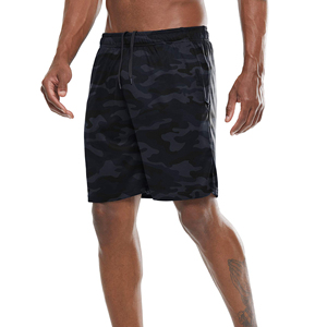Shorts de course pour hommes en toile respirante à séchage rapide avec logo personnalisé imprimé sur le devant et cordon de serrage - Product Image 3