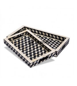 Mesa de Comedor Moderna Premium con Bandeja Móvil de Incrustaciones de Hueso, Hecha a Mano, Estilo Decorativo de Tradebyd - Product Image 2