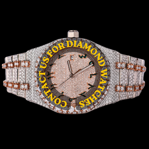 Reloj Hip Hop Premium de Plata de Ley 925 con Incrustaciones Completas de Diamantes Moissanite Reales, Acabado Brillante, Números Arábigos y Función de Fecha Automática - Product Image 4