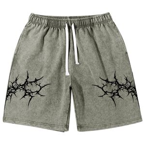 Shorts pour hommes style rétro, en coton épais délavé à l'acide, coupe ample confortable, design personnalisé pour l'été - Product Image 5