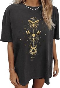 T-shirt à manches courtes décontracté pour femme avec imprimé graphique de gouttes de peinture et graffiti artistique - Product Image 2