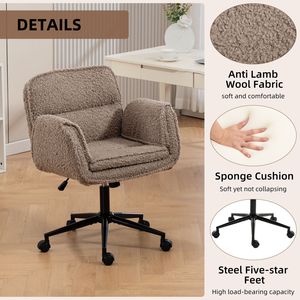 Sedia da Ufficio Ergonomica Girevole Criss Cross con Braccioli Regolabili a 5 Livelli e Ruote, Schienale Rinforzato per Casa e Ufficio - Product Image 4