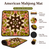 Tappetino da gioco pieghevole moderno Mahjong Pink Blossom Doves personalizzato 33x33 in gomma antiscivolo stampato