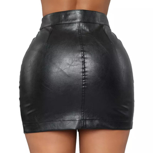 กระโปรงหนังผู้หญิงแบบใหม่ สไตล์สตรีทแฟชั่น ดีไซน์ใหม่ ปรับแต่งได้ ปิดด้วยกระดุม พร้อมซิปหลายจุด - Product Image 2