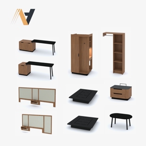 Juego de Muebles de Dormitorio Económico con Función de Almacenamiento que Ahorra Espacio, Construcción en MDF/HPL/LPL para Proyectos, Fábrica en Vietnam - Product Image 1