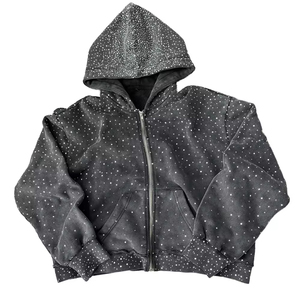100%Cotton Zipper-Up Dot Print <b>Glitter</b> Hoodie Premium Quality Street Fashion Sweatshirt Hoodies Sweaters <b>Clothes</b> Men Embroidery - Product Image 1