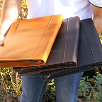 Porte-documents portable en cuir véritable de qualité supérieure avec logo personnalisé, format A4, style vintage, pour le bureau, papeterie de bureau