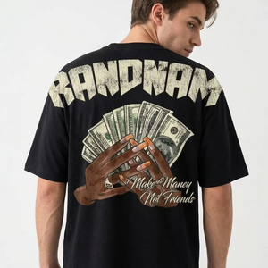 Trending Men's Oversized <b>Black</b> <b>T</b>-<b>Shirt</b> Short Sleeve O-Neck Streetwear Printed Custom Design & Logo Jersey Fit Regular <b>T</b>-<b>Shirts</b> - Product Image 1