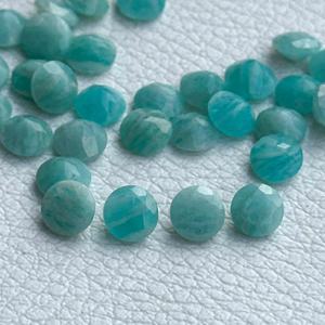 Venta al por mayor 4mm-10mm AAA calidad Natural azul amazonita corte facetado redondo cristal piedra preciosa semipreciosa joyería suelta precio bajo - Product Image 2