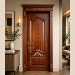 GA-02F Golden Aero - Puertas de Entrada Circulares Curvadas de Madera Maciza Contemporánea, Diseño de Lujo Personalizado, para Villas - Product Image 1