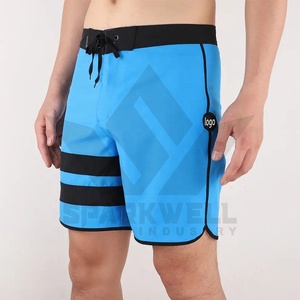 Bañador de playa para hombre, color negro, con bloques de color, de secado rápido, ligero, con cordón en la cintura y bolsillo lateral, informal, para surf - Product Image 6