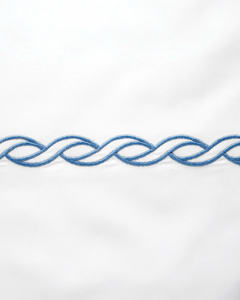 Juego de Fundas de Edredón de Algodón 100% Personalizadas al por Mayor, con Patrón de Cadenas Azules Bordadas, para Hotel, Hogar, Boda, 250 Hilos, Lavables a Máquina - Product Image 2