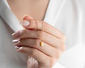 Colgante de Citrino, Piedra de Nacimiento de Noviembre, Corte Pera, Plata de Ley 925, Chapado en Oro Rosa de 14K, Joyería Delicada con Piedras Preciosas - Product Image 6