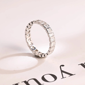 Anillo de Eternidad de Oro Blanco de 14K con Diamantes Cultivados en Laboratorio de Corte Radiante - Product Image 1