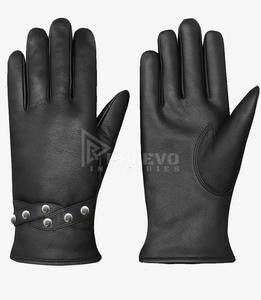 Gants de moto en cuir pleine fleur faits à la main pour hommes, style motard classique, rembourrage protecteur, gants de moto personnalisés OEM - Product Image 3
