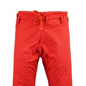 Pantalones rojos de BJJ con cintura con cordón y rodillas reforzadas para entrenamiento de artes marciales - Product Image 3