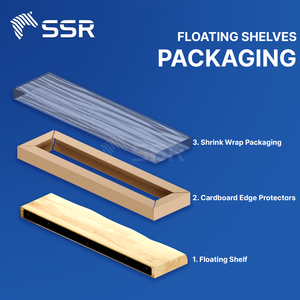 Estantes de Pared de Madera de Hevea de Primera Calidad, Estantes Flotantes Decorativos para Sala de Estar y Cocina de Lujo - Product Image 4