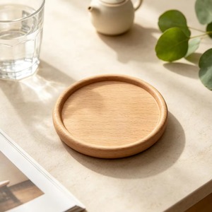 Handmade Natural Wood & <b>Epoxy</b> Resin Inlay Beech Wood Round Coaster with Raised Rim 9-10cm Diameter 5mm Thickness REHMAN CRAFT - Product Image 4