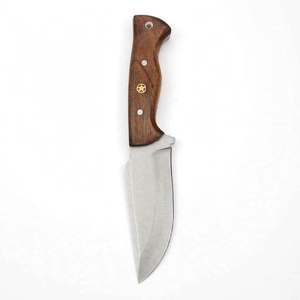 Couteau utilitaire artisanal en acier à haute teneur en carbone, style Tracker, manche en noyer, mosaïque étoilée, outil de plein air - Product Image 1