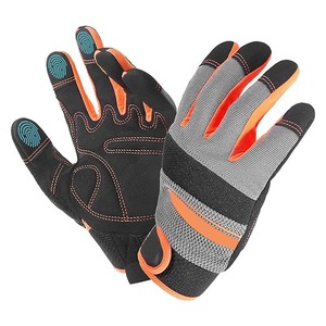 High Visibility LED Reflective Leather Non-Slip Windproof Touchscreen Full Finger <b>Hook</b> Loop Closure Traffic Gloves for Road - Product Image 3