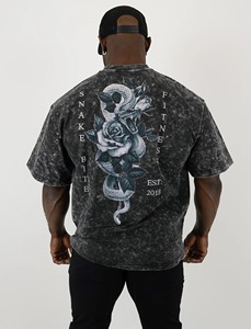 เสื้อยืดผู้ชาย ผ้าฝ้าย 100% พิมพ์ลาย ล้างสีแบบแอซิดวอช สไตล์สตรีทแวร์ ลายกราฟิกแบบกำหนดเอง วินเทจ ล้างสีแบบแอซิดวอช - Product Image 2